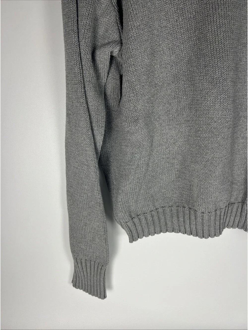 Polo Ralph Lauren Cotton Gray Knit Crewneck Sweater Brown Pony XLarge